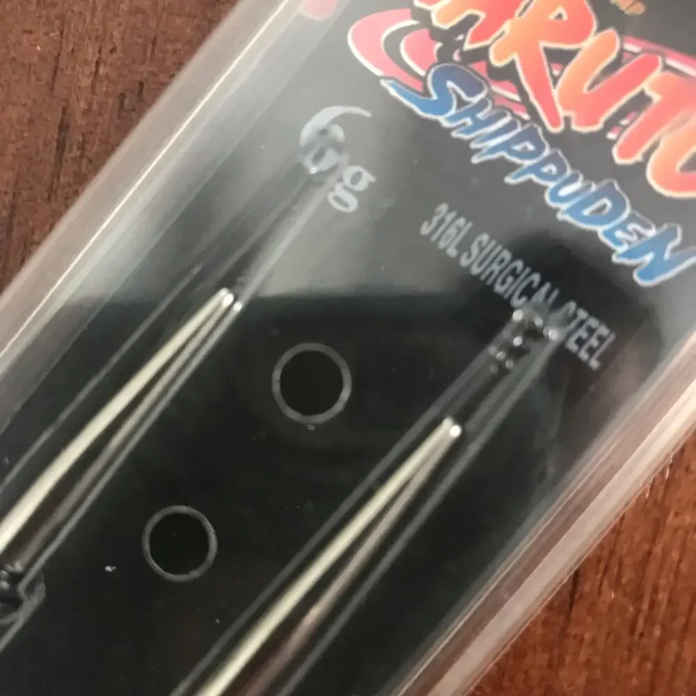 Naruto Shippuden New 6g Surgical Steel 316L Taper Plugs With Leaf Design
